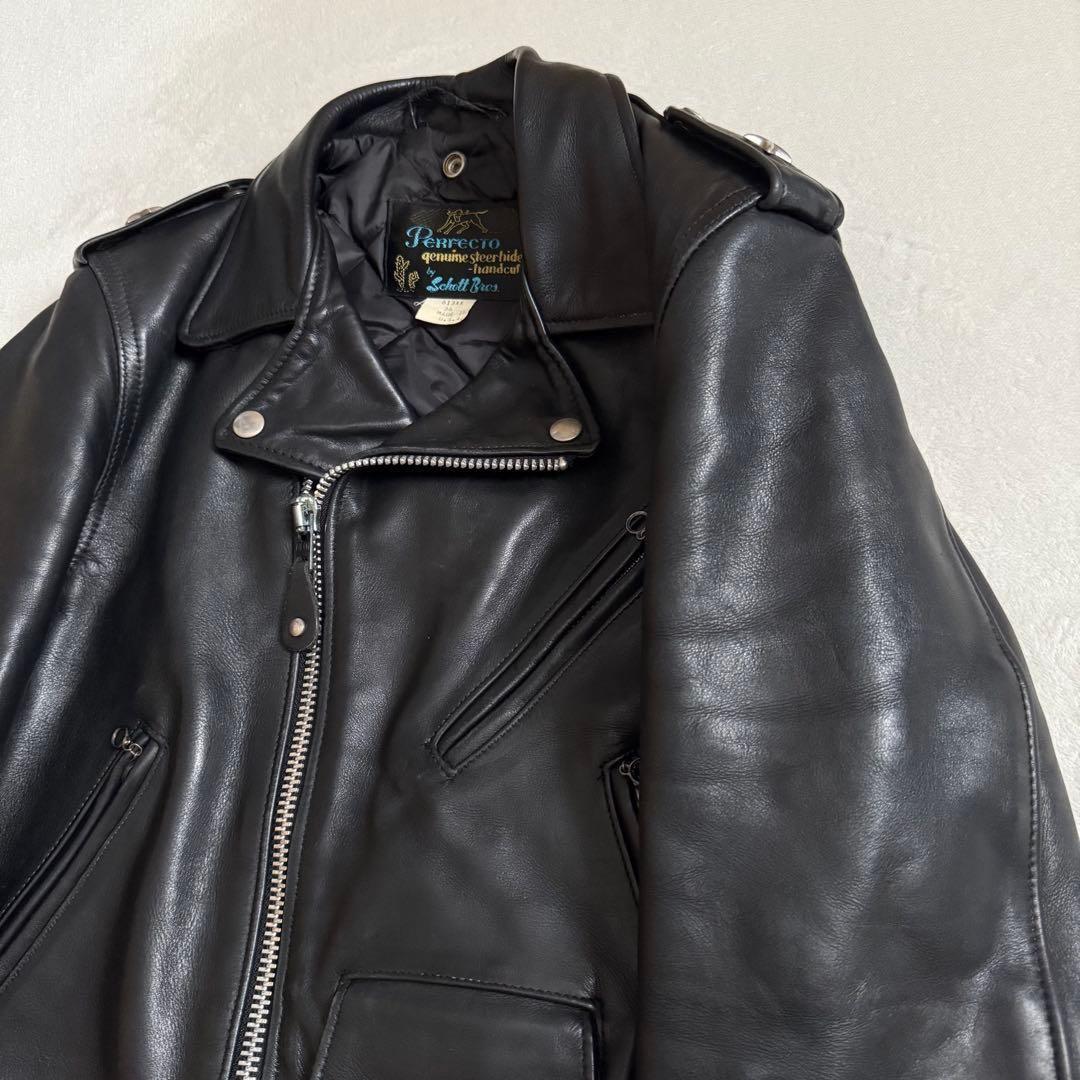 Schott 613 ダブルライダースジャケット ブラック ワンスター 36