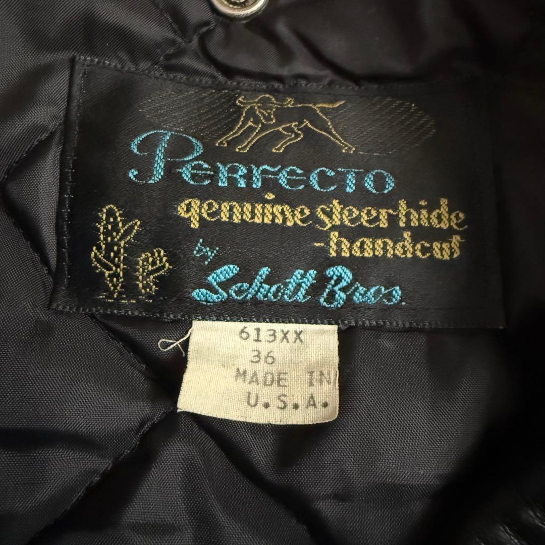 Schott 613 ダブルライダースジャケット ブラック ワンスター 36