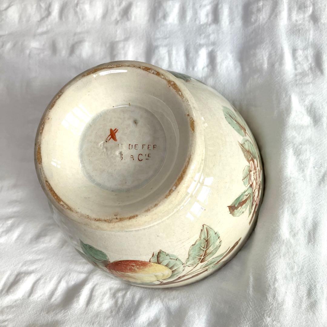 花とフルーツのアンティーク カフェオレボウル