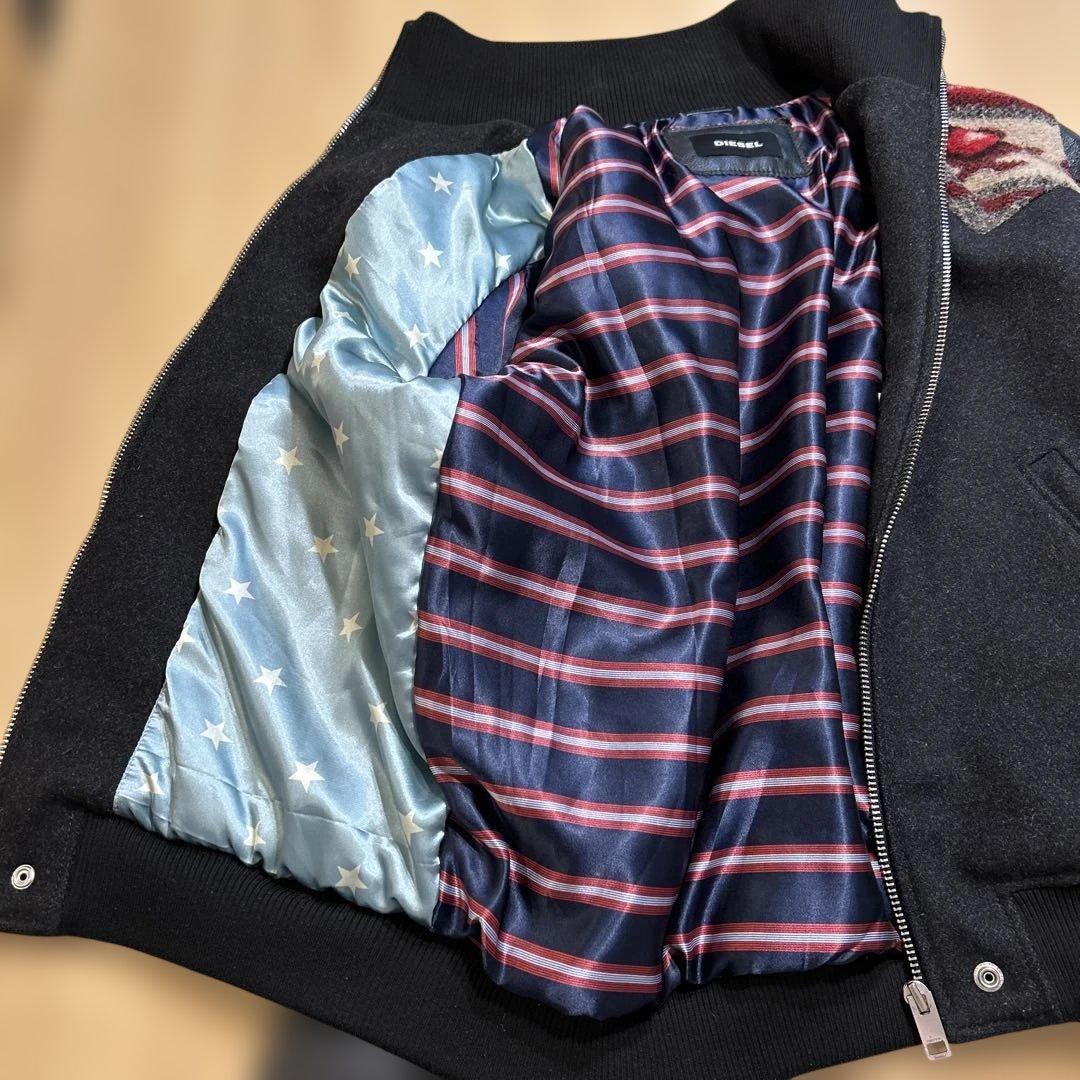 Baby's shop様[美品]切り替えウールレザースタジャン