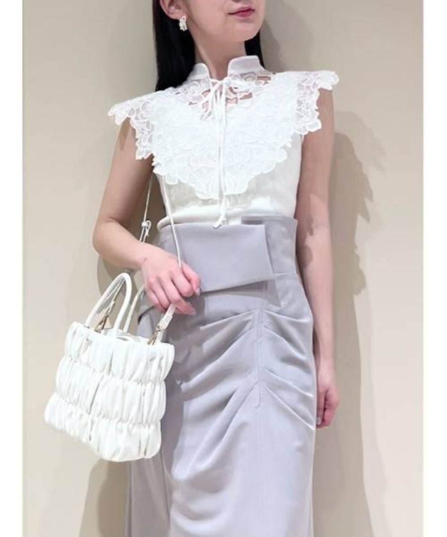 SNIDEL レースカラーノースリニット IVR