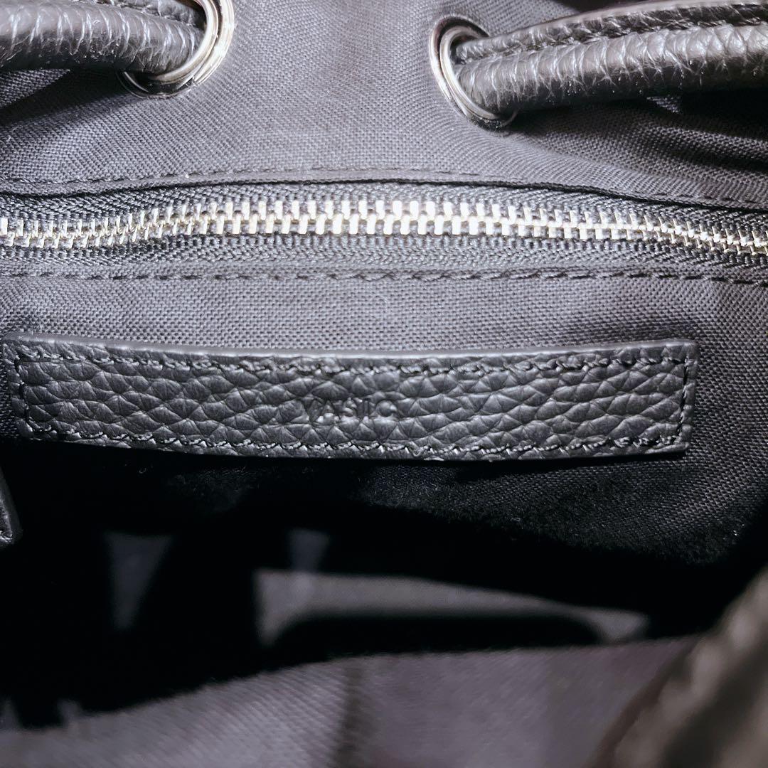 【極美品】 VASIC ヴァジック ボンドミニ ハンドバッグ ブラック レザー