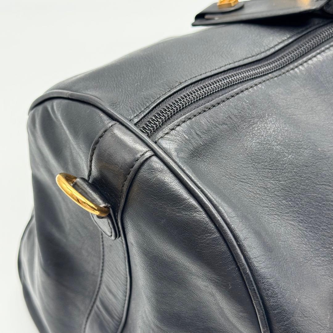 美品 ロエベ ボストンバッグ 2way アナグラム アマソナ50 大容量 黒