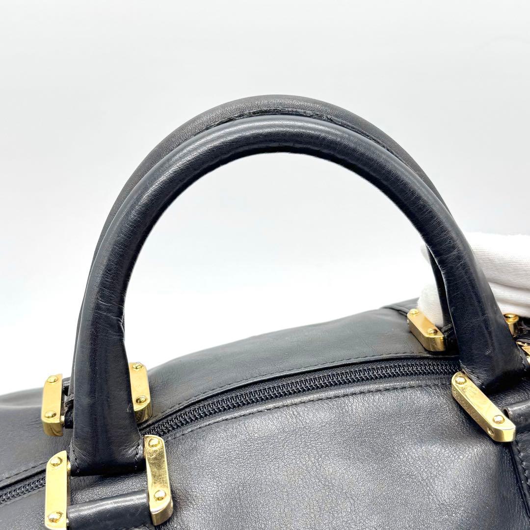 美品 ロエベ ボストンバッグ 2way アナグラム アマソナ50 大容量 黒