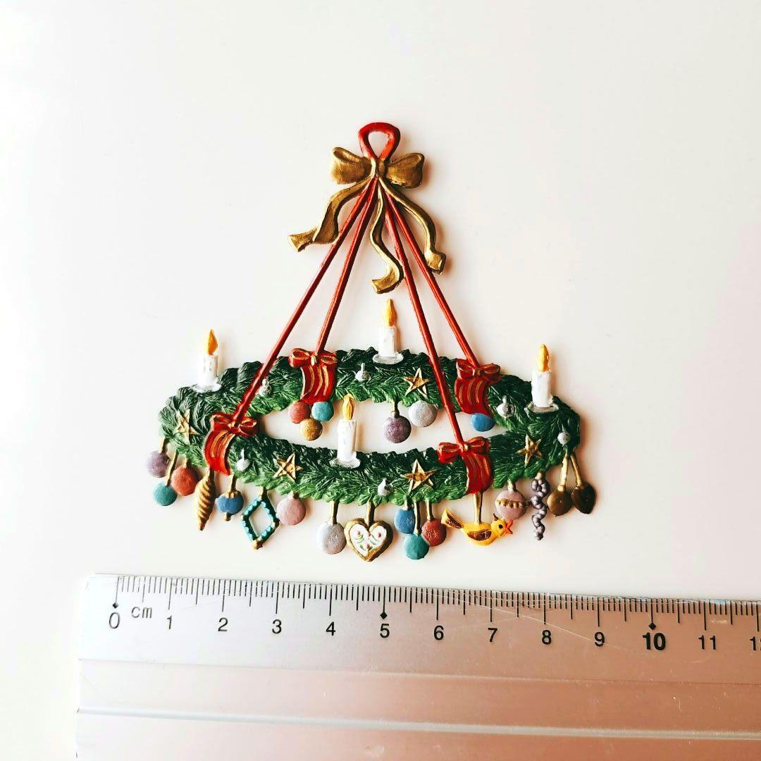 ドイツ クリスマスオーナメント　ピューター　ハンドペイント両面塗り　4個セット