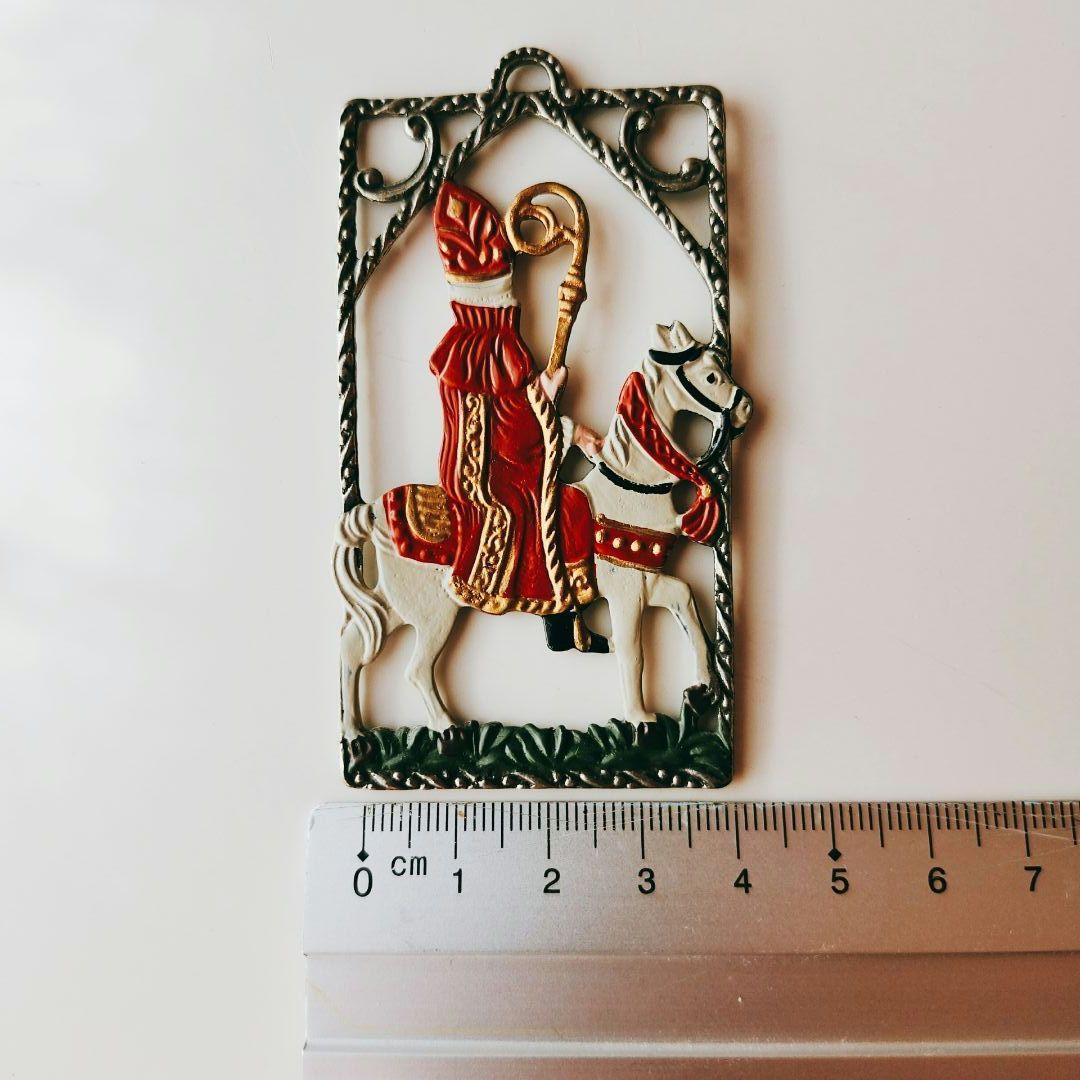 ドイツ クリスマスオーナメント　ピューター　ハンドペイント両面塗り　4個セット