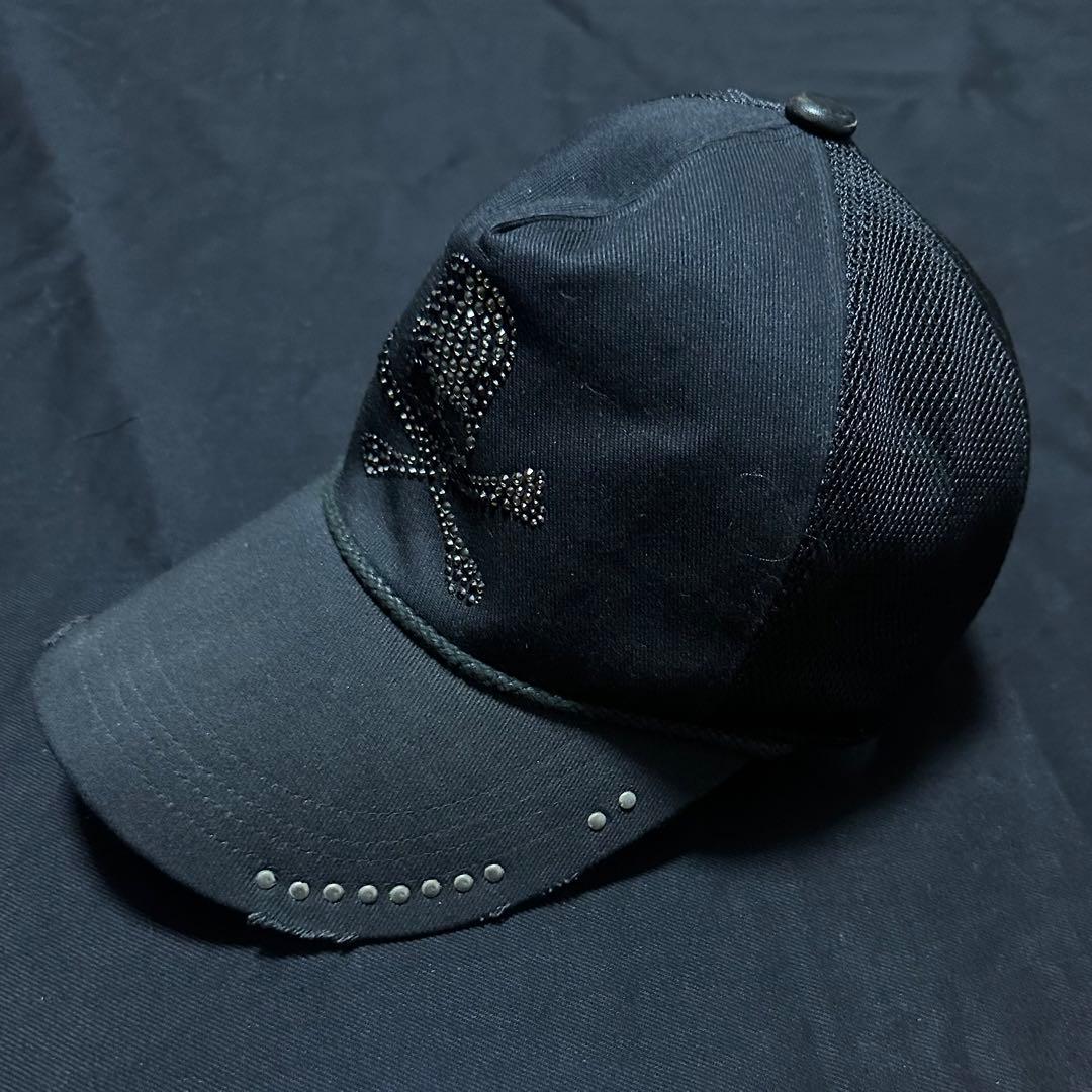 00s roen スワロフスキー スカル スタッズ ダメージ キャップ