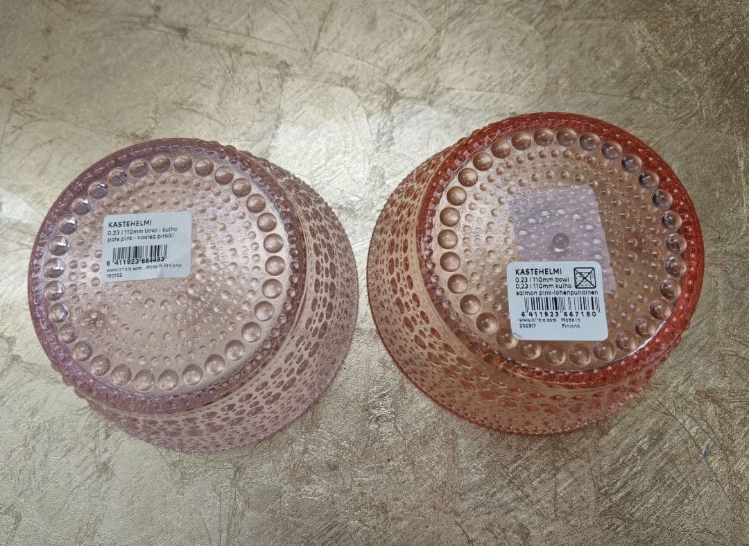 未使用✡希少 イッタラ カステヘルミ ボウル ペールピンク、サーモンピンク