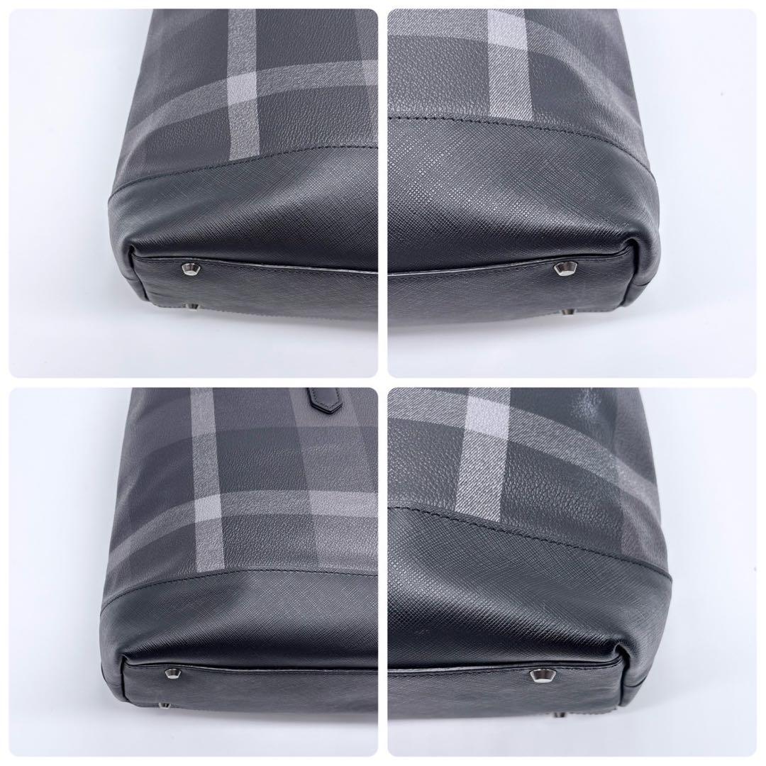 美品 ブラックレーベルクレストブリッジ トートバッグ フラップ レザー チェック