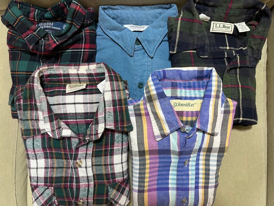 5点 ネルシャツ five brother llbean ポロ ラルフローレン