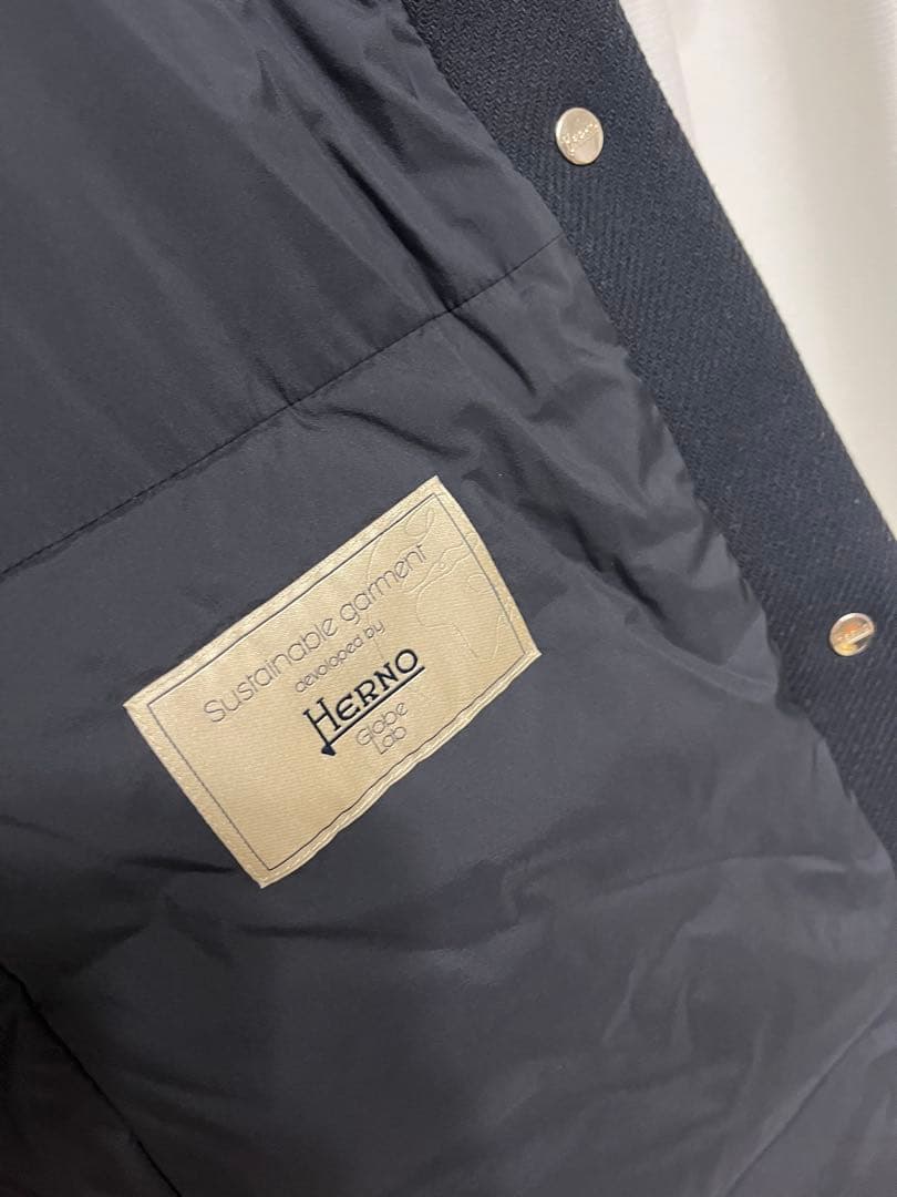 ヘルノ　レディースダウン　ウール　42 ネイビー