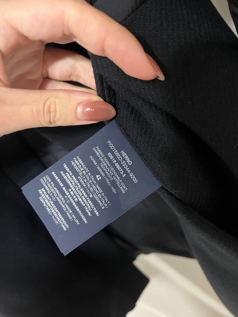 ヘルノ　レディースダウン　ウール　42 ネイビー