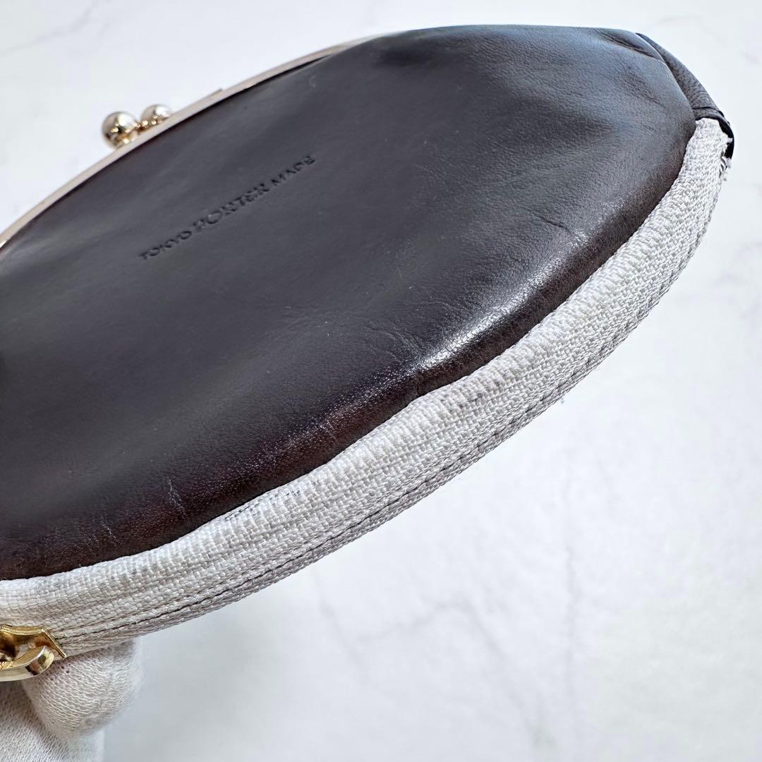 PORTER B印 YOSHIDA 別注がま口ウォレット 鉄粉染 ブラウン