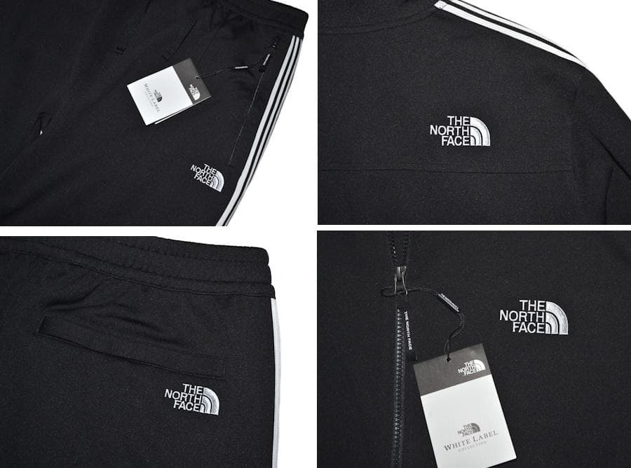 【新品】希少2XL 韓国限定 ノースフェイス ホワイトレーベル 黒ジャージ 上下