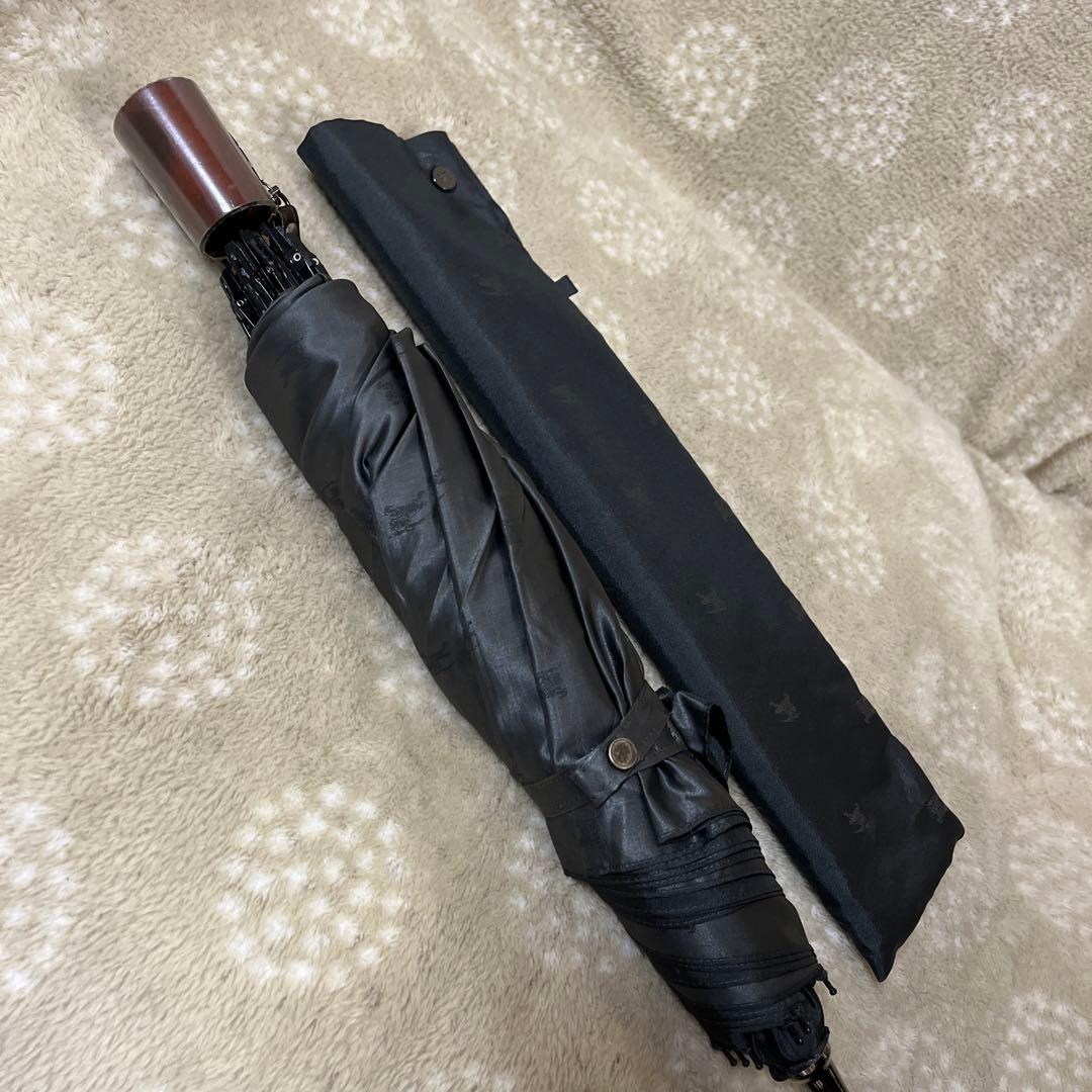 美品♪ バーバリーBurberry ホースマーク柄　折り畳み傘　ブラック