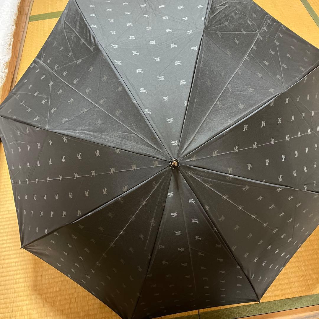 美品♪ バーバリーBurberry ホースマーク柄　折り畳み傘　ブラック