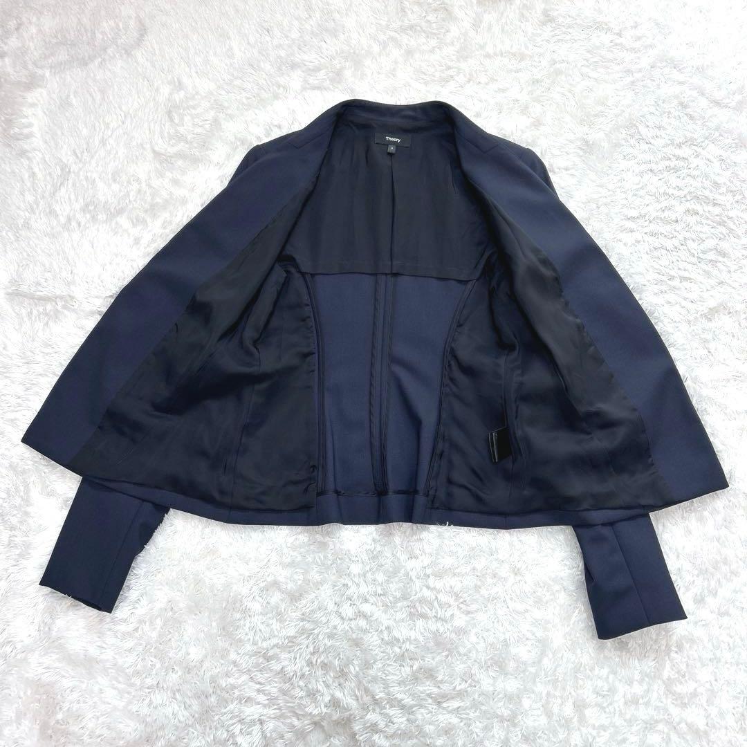 【美品】 Theory　パンツスーツ　オフィスウェア　セットアップ　紺　0サイズ
