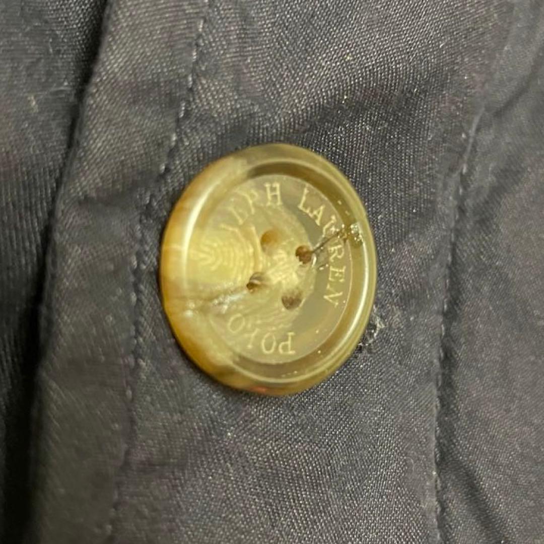 【90s】ポロラルフローレン ハンティングジャケット 中綿 裏チェック 刺繍 紺