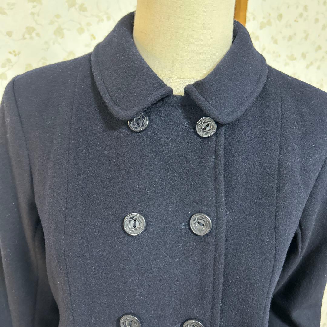 超美品　慶應中等部合格　お受験コート　濃紺　験担ぎ　フォーマル　合格グッズ　通塾