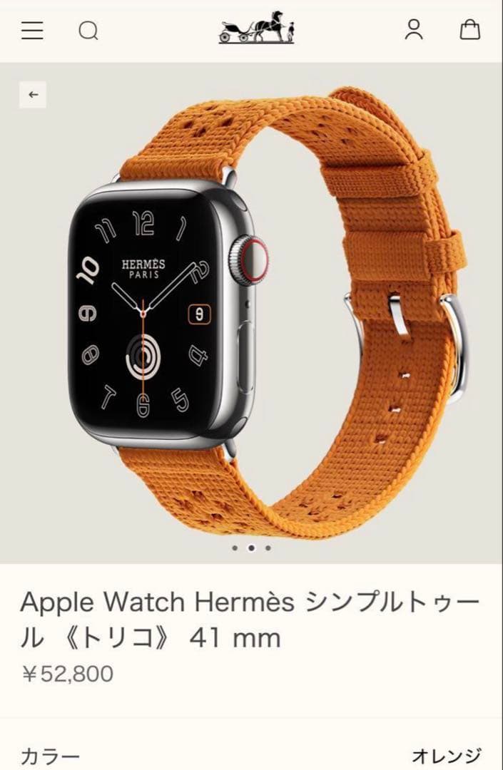 2583 未開封　Apple Watch エルメス　トリコ　オレンジ　ナイロン