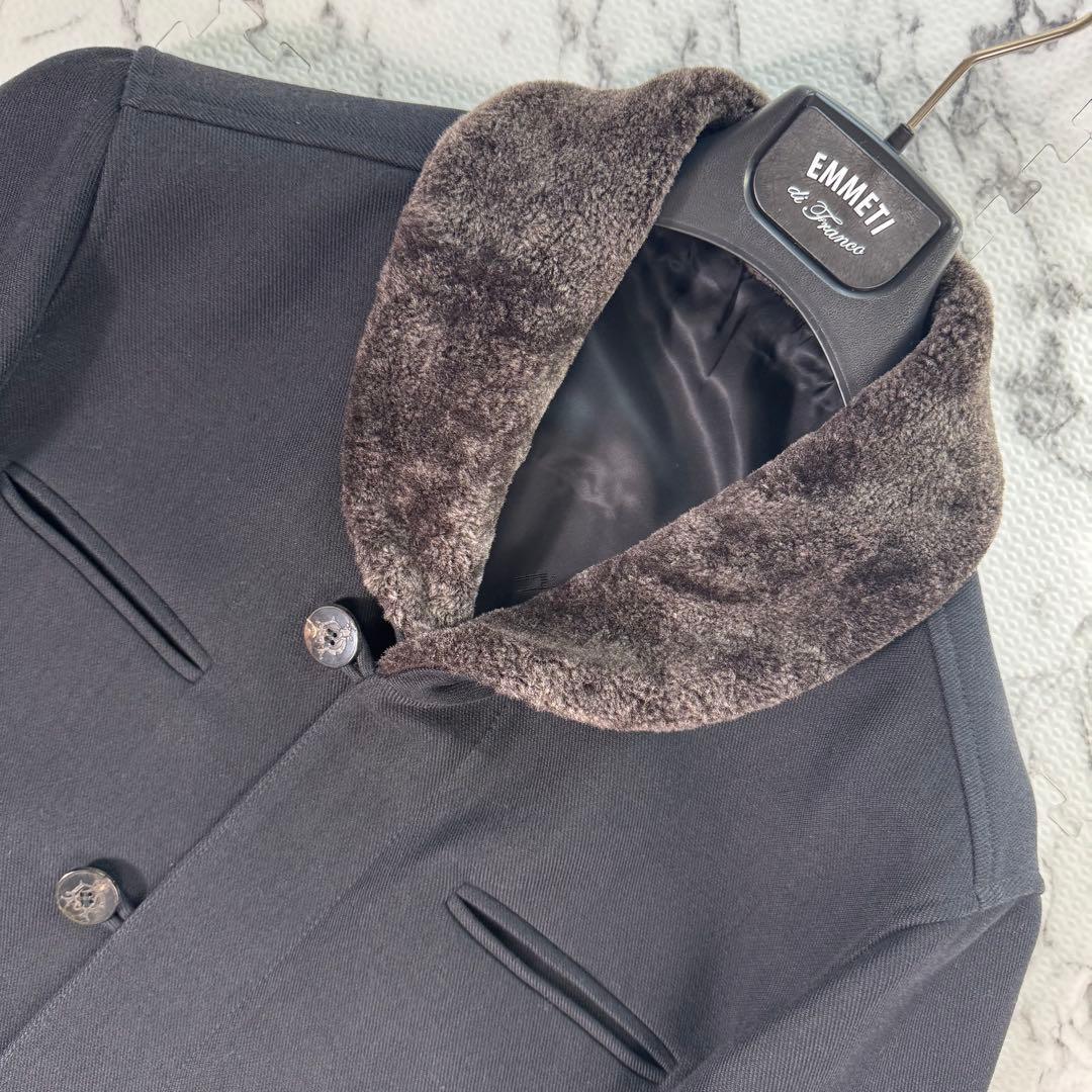 極美品◎ダンヒル　リアルムートン　ドライビングジャケット　ブルゾン　ロゴジップ