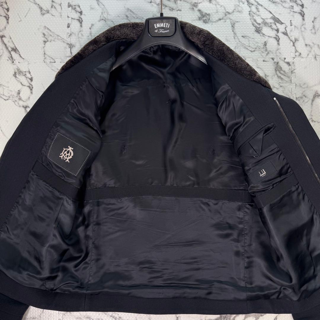 極美品◎ダンヒル　リアルムートン　ドライビングジャケット　ブルゾン　ロゴジップ