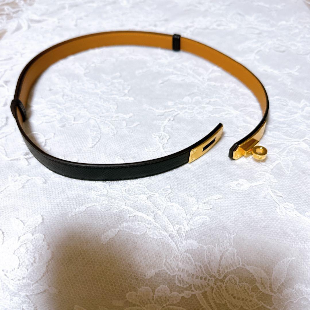 ❣️新品未使用❣️エルメスケリーベルト　ノワール　G金具　K刻印