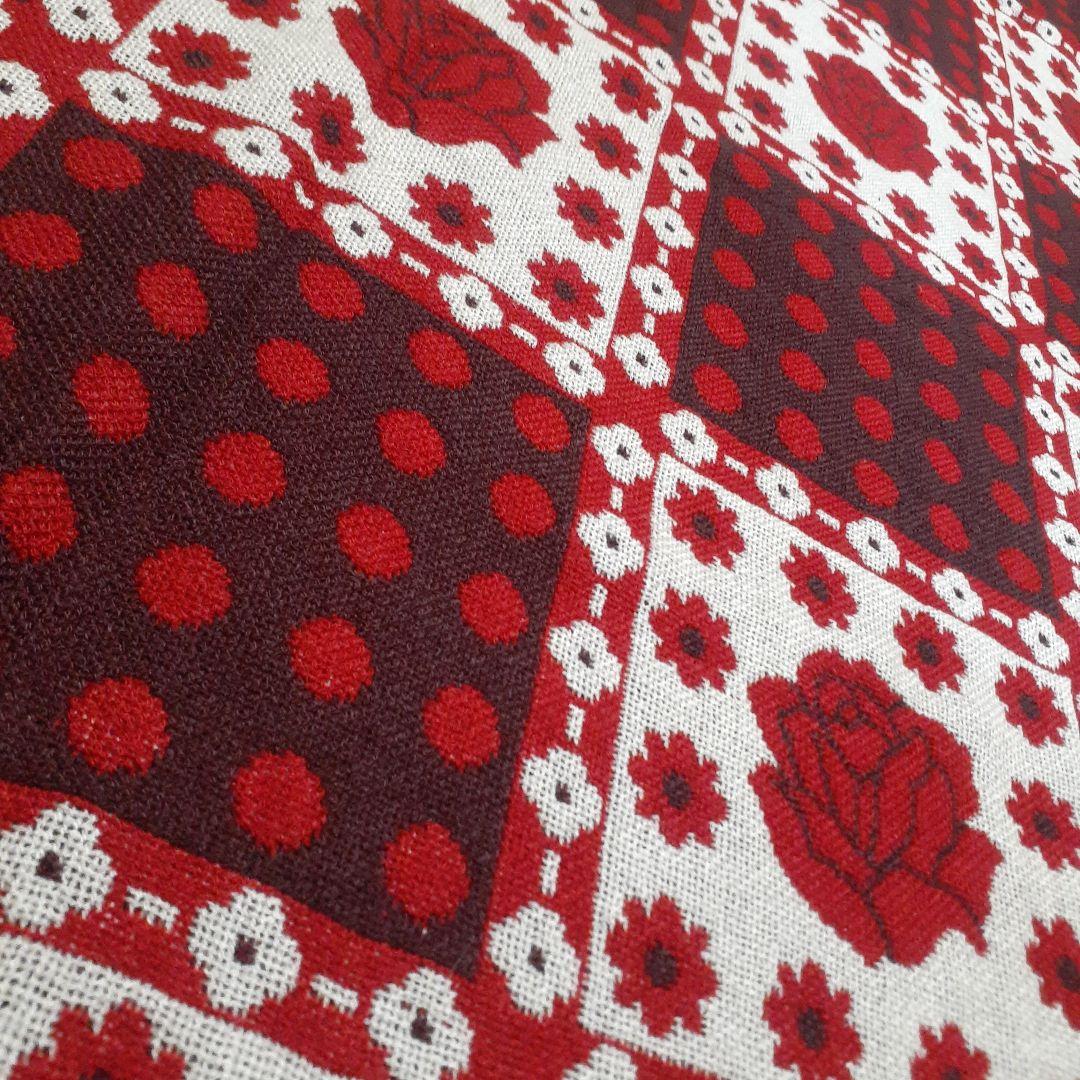 レア❗昭和レトロ　ミッドセンチュリー　こたつ掛け　薔薇&水玉&花柄　マルチカバー