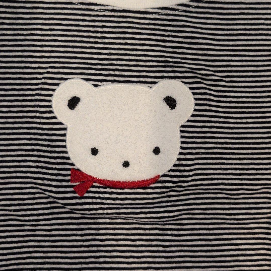 familiar クマ刺繍ロンパース 80cm　水通しのみ✨️