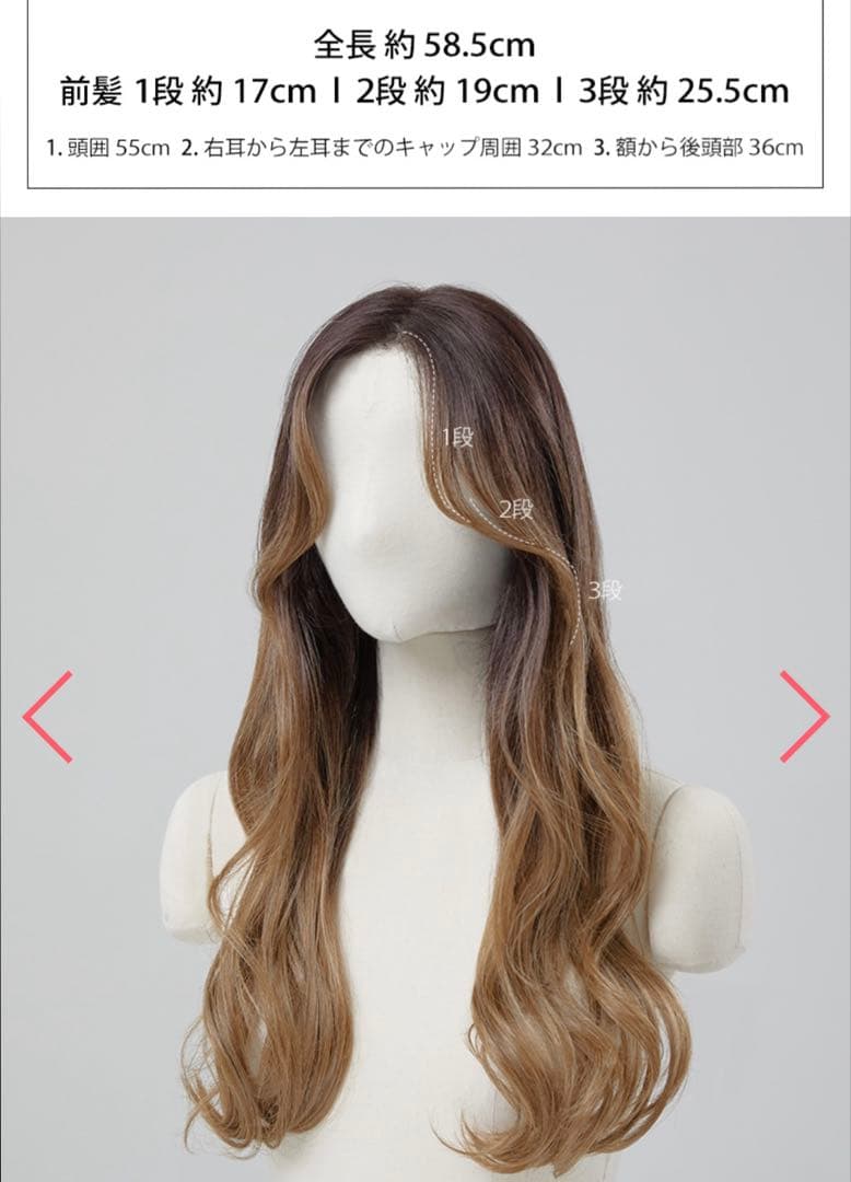 PINKAGE ピンクエイジ　オンブレグレース ロングウェーブ（モースト原糸）