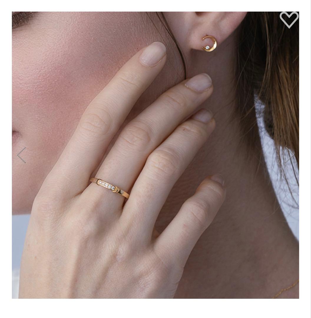 【こな】スタージュエリー　k18 ムーン　ダイヤモンドリング　13号