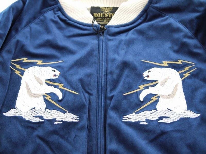 HOUSTON 別珍スカジャン ALASKA柄 スーベニア 51521NVXXL