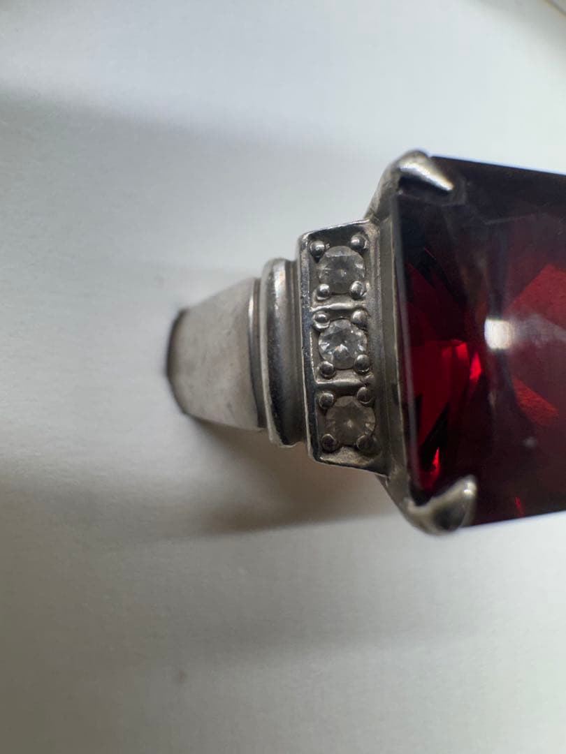 PT900ガーネットリング9号　D0.10 総重量8.52g