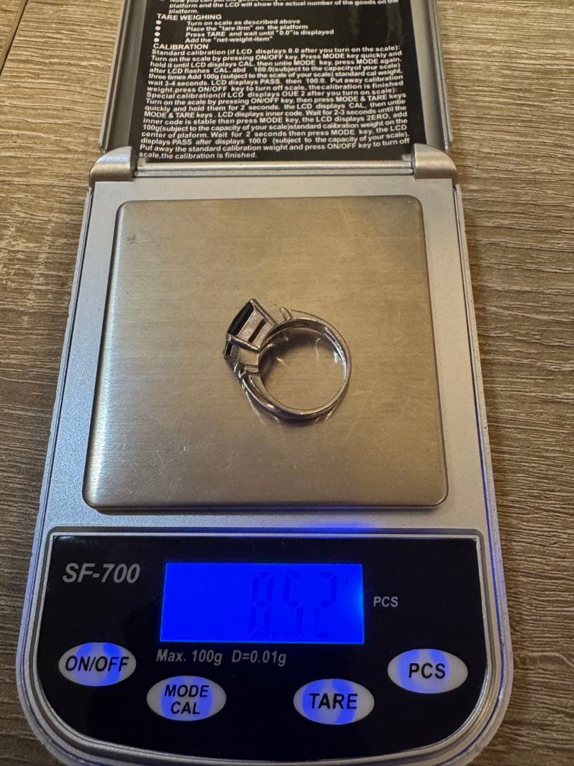 PT900ガーネットリング9号　D0.10 総重量8.52g