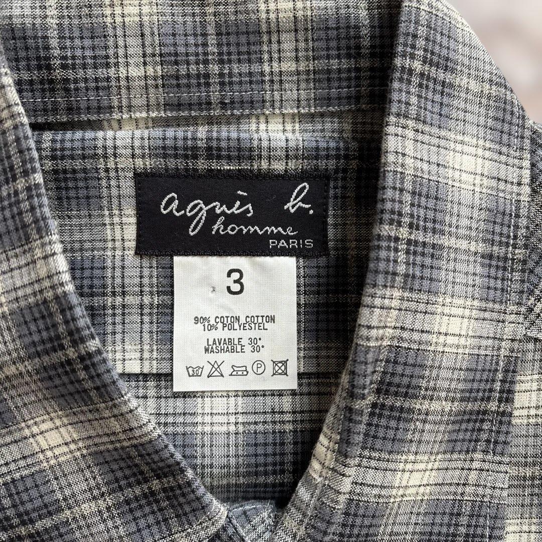 90's アニエスベー　オム オンブレ チェック シャツ黒
