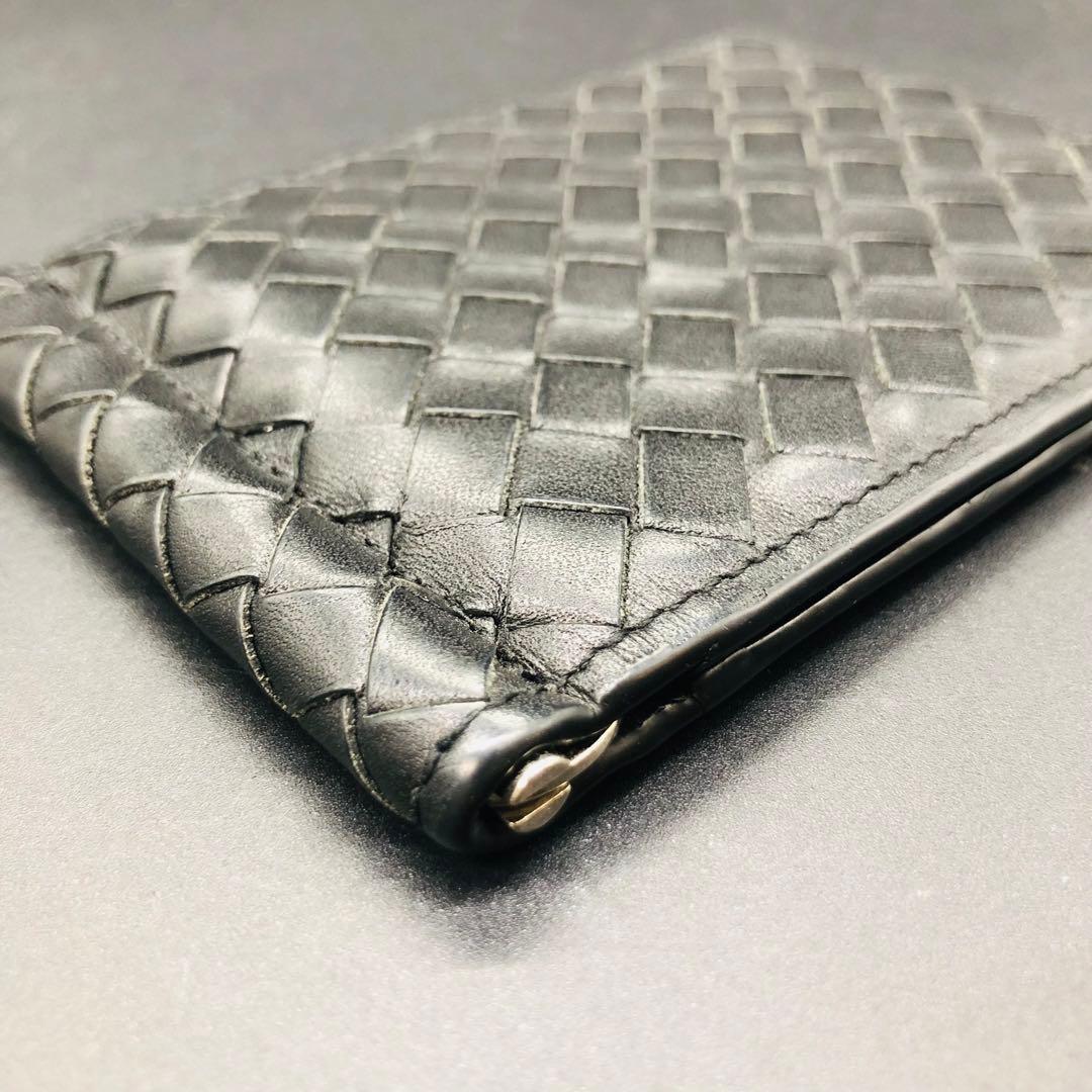 ボッテガヴェネタ マネークリップ イントレチャート ブラック