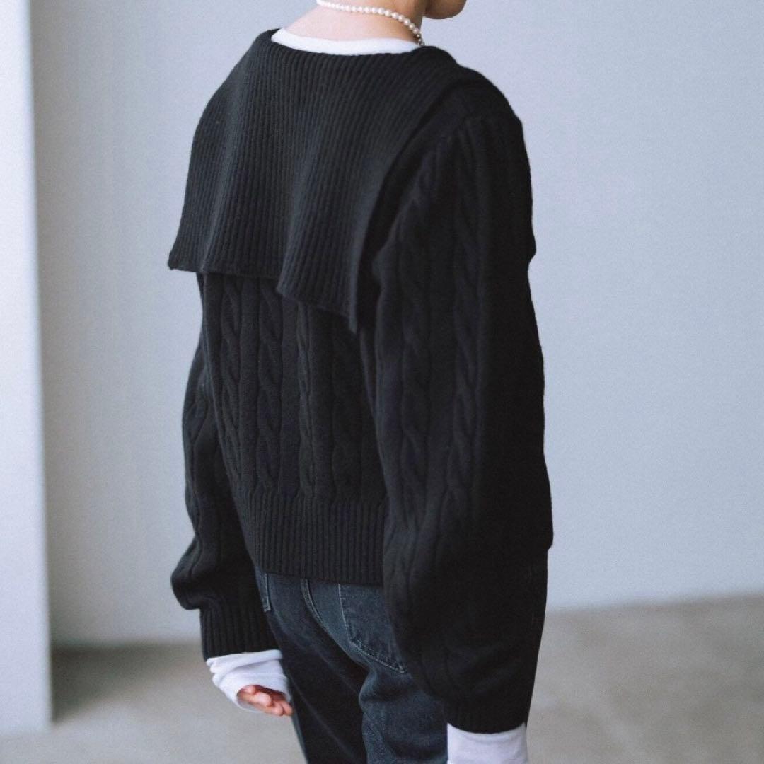 2024AW 未使用新品タグ付 イエナIENA セーラーカラー　ニット　ブラック