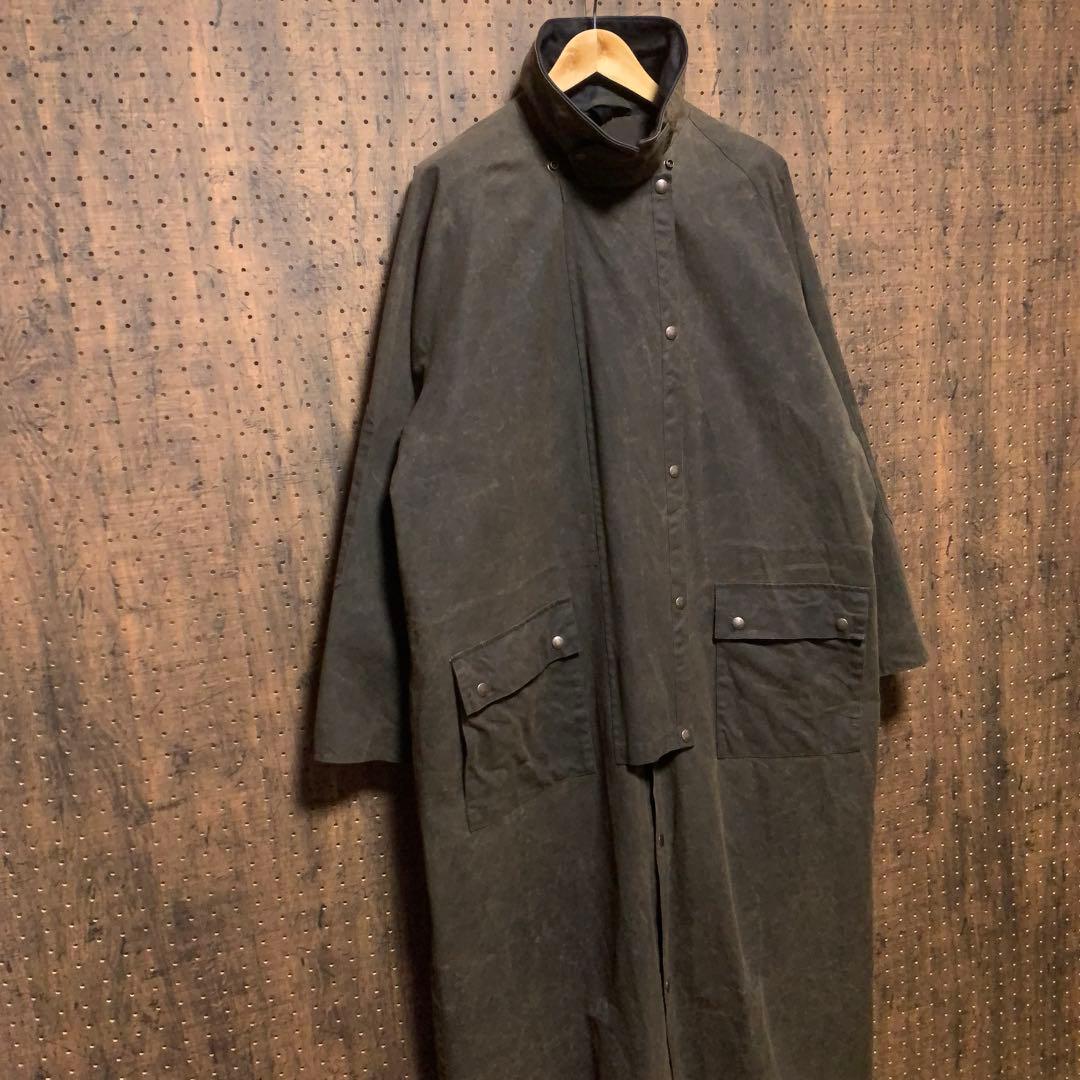 カナダ製　ダスターコート　オイルドジャケット　ドローバーコート　茶　rwm72