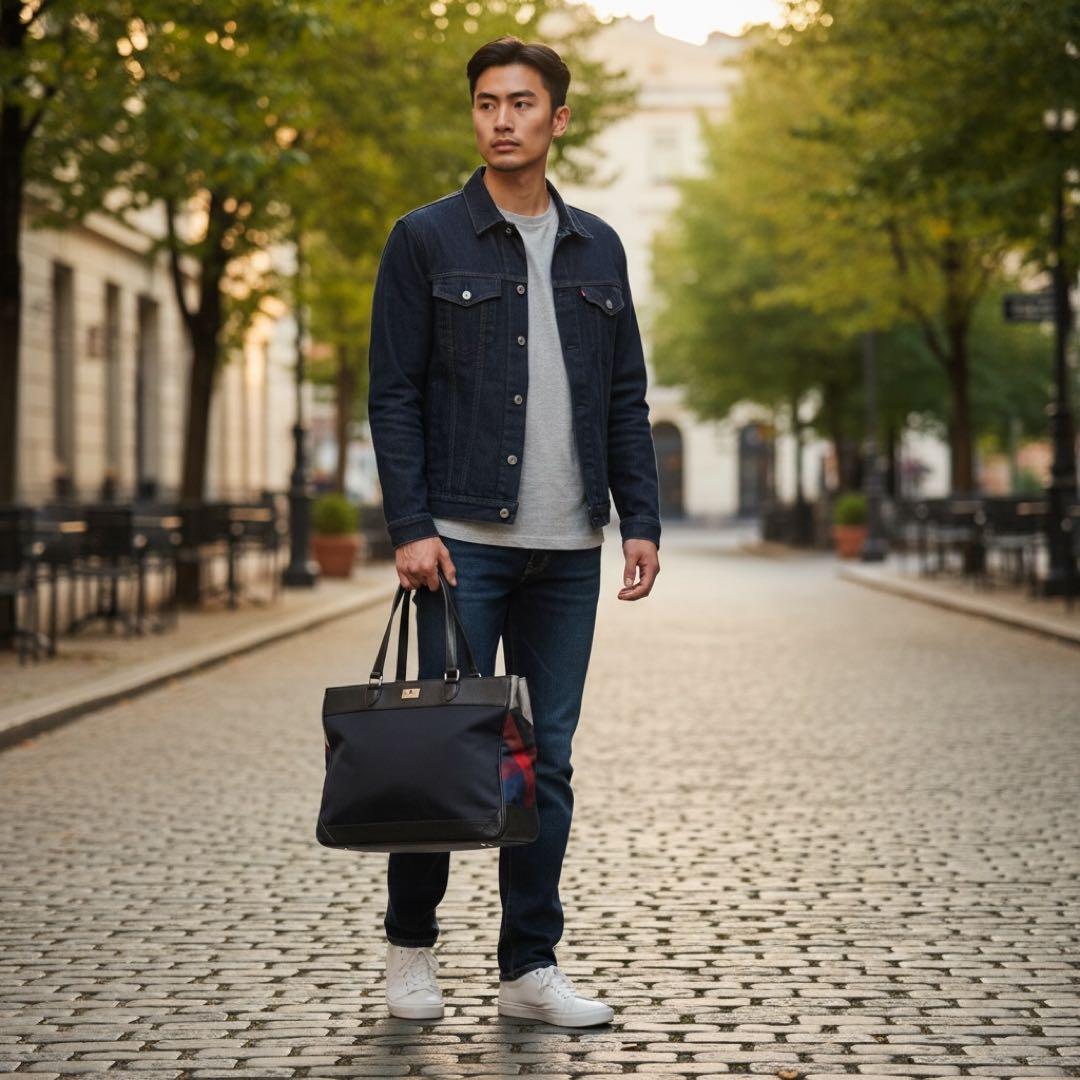 ブラックレーベルクレストブリッジ トートバッグ ノバチェック A4可 金具