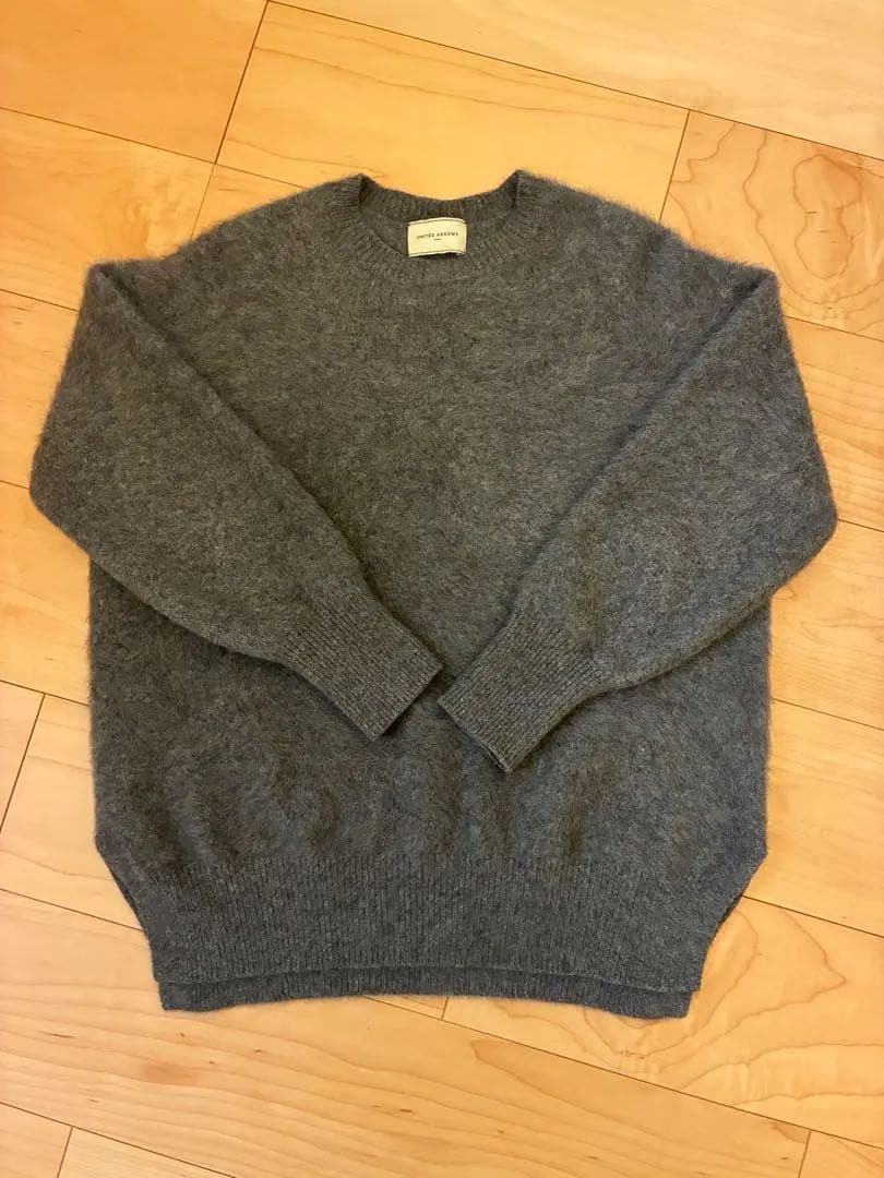 UNITED ARROWS クルーネックニット シャギー　グレー