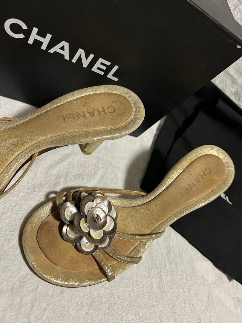 CHANEL シャネル　ミュール　ラメ&ココマーク　38