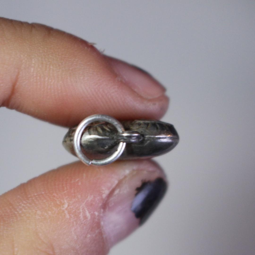 40s　スウィートハートジュエリー　WW2　シルバー　石　青　　大戦　勿忘草