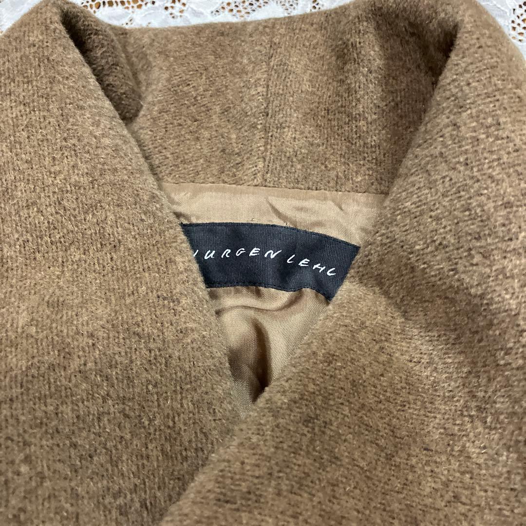 美品 JURGEN LEHL リボン結びビッグコート アンゴラ アシメントリー