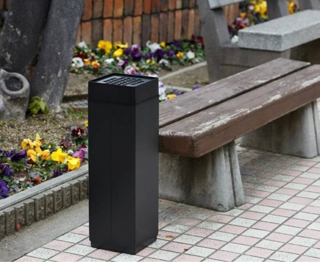 【未使用品】スタンド 灰皿 スモーキング 消煙 ブラック （山崎産業）