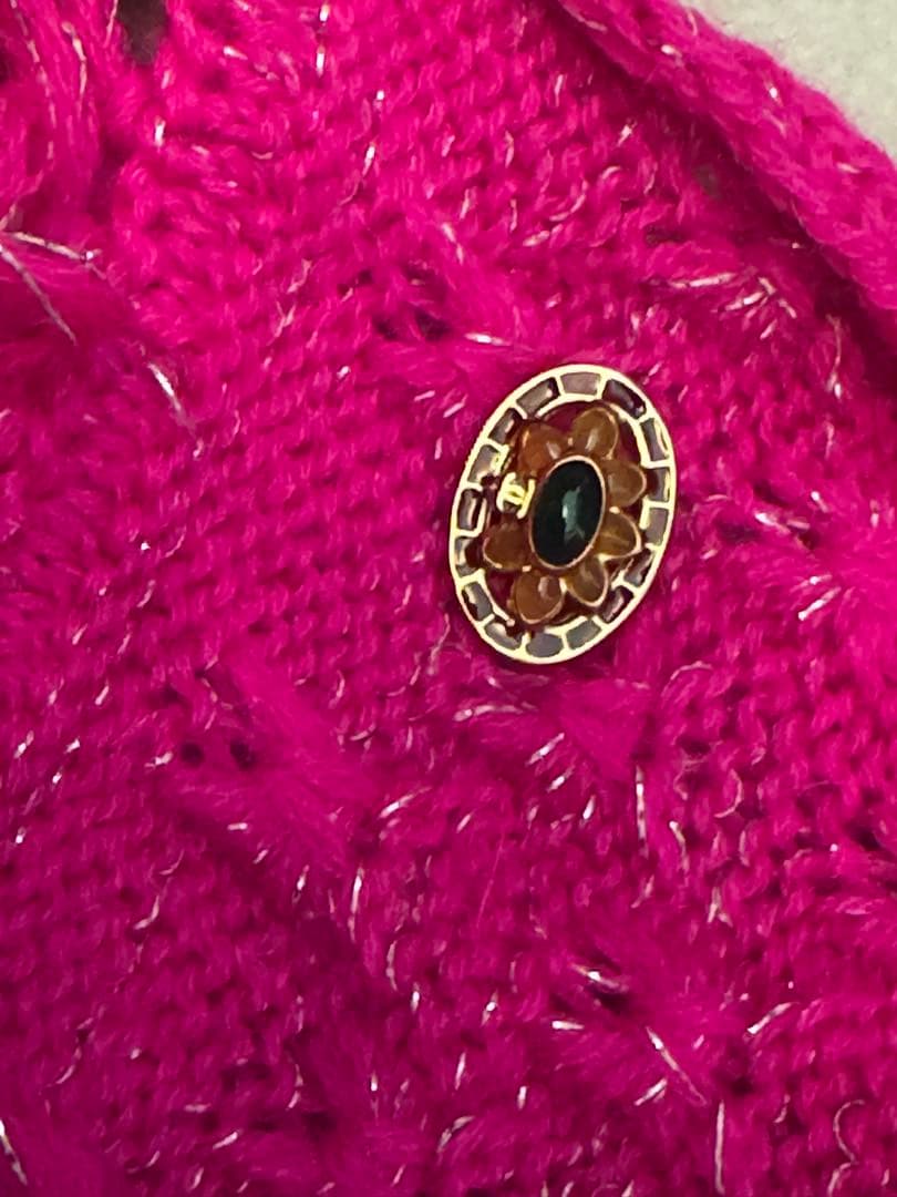 CHANEL ピンクニットセーター フリンジ付き サイズ34