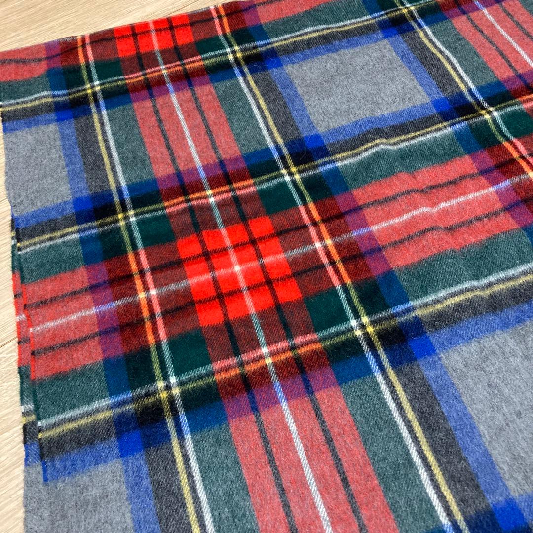 Joshua Ellis ストール　大判　アンゴラ　ウール　　タータンチェック