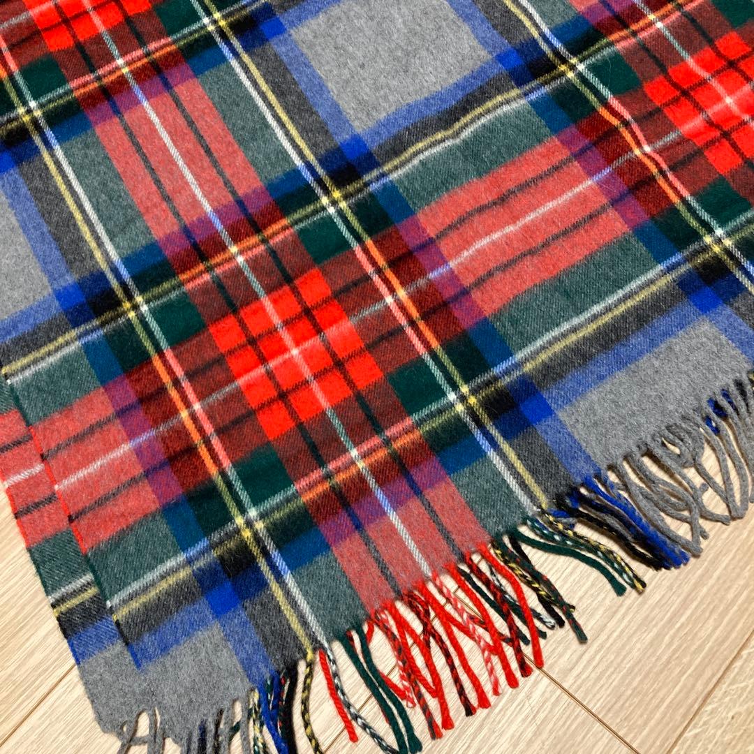 Joshua Ellis ストール　大判　アンゴラ　ウール　　タータンチェック