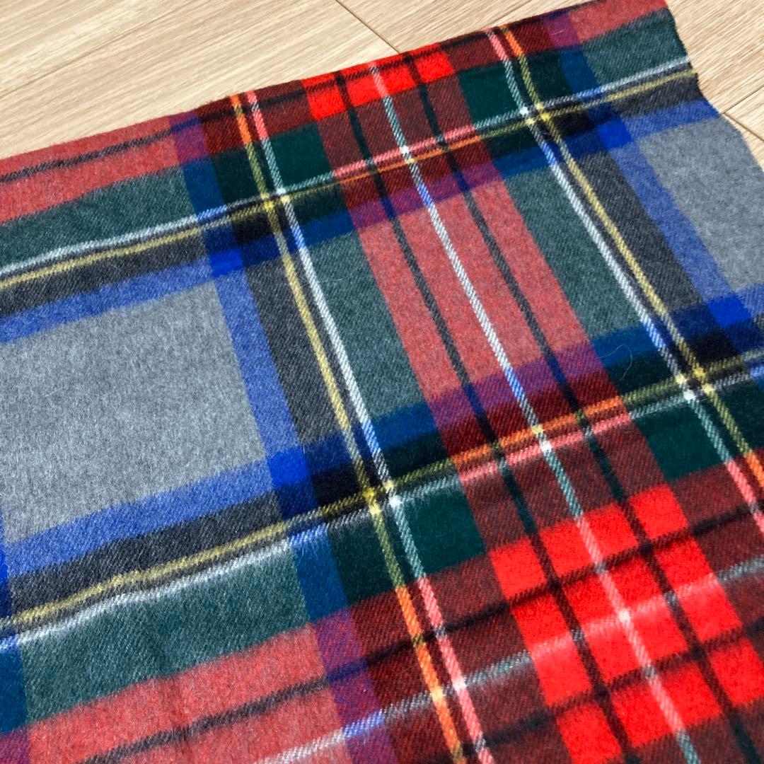 Joshua Ellis ストール　大判　アンゴラ　ウール　　タータンチェック