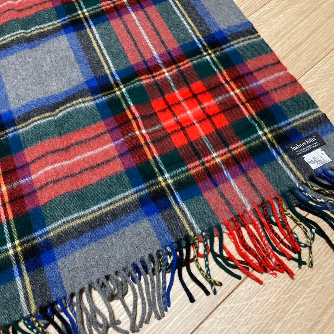 Joshua Ellis ストール　大判　アンゴラ　ウール　　タータンチェック