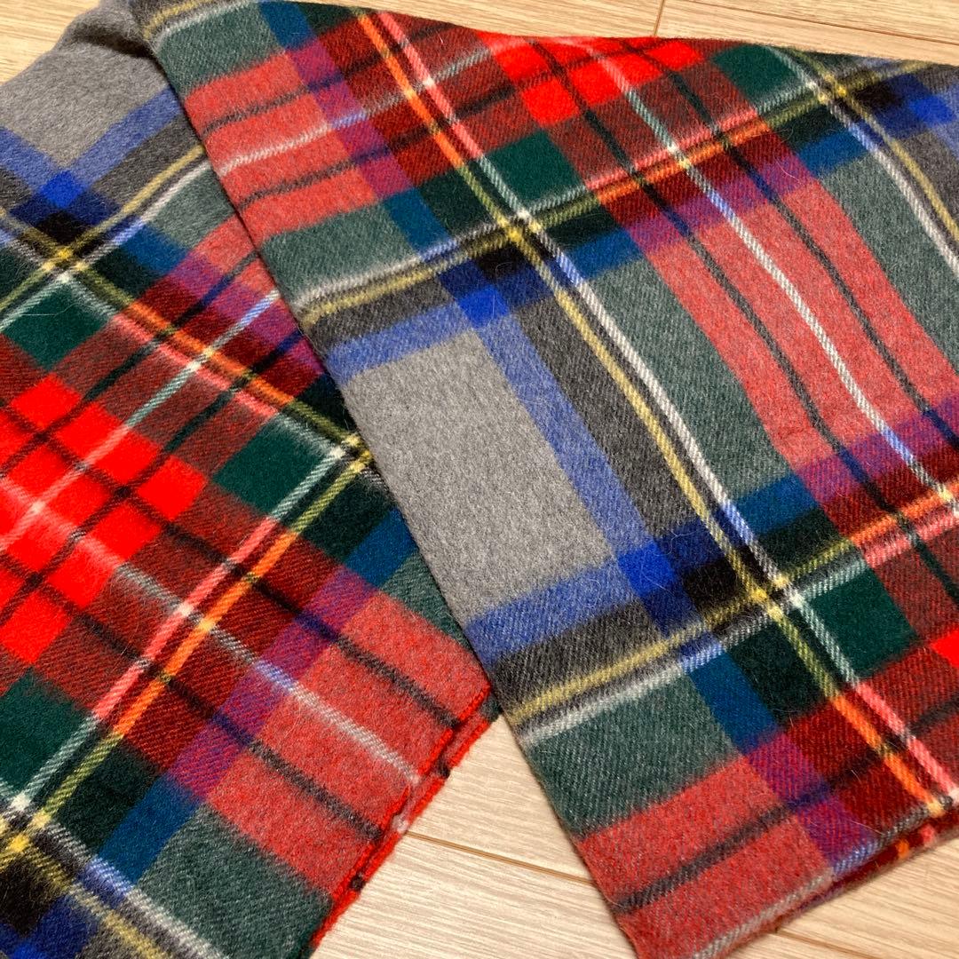 Joshua Ellis ストール　大判　アンゴラ　ウール　　タータンチェック